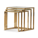 AICO Furniture Savannah Breeze 3pc Nesting Tables Set in Bright Gold image
