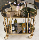 AICO Furniture Savannah Breeze Serving Cart in Bright Gold