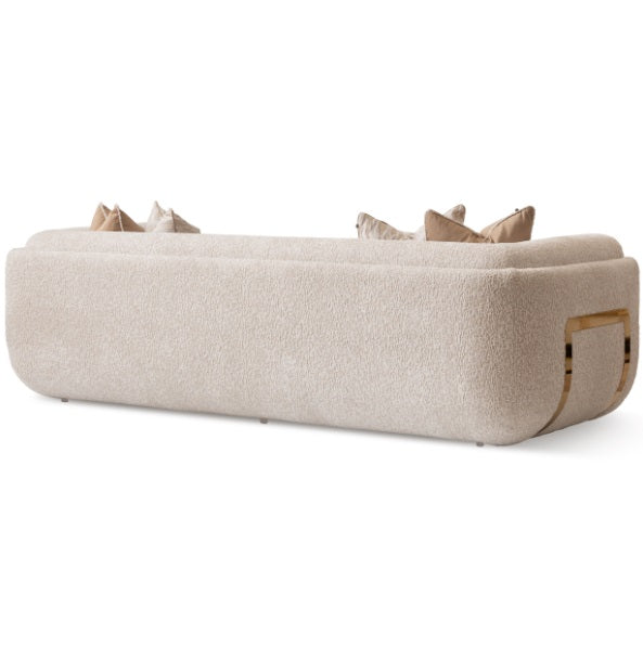 AICO Furniture Savannah Breeze Mansion Sofa Cashmere in Bright Gold