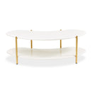 AICO Furniture Sassani Cocktail Table in Pearl White/Gold