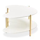 AICO Furniture Sassani Cocktail Table in Pearl White/Gold