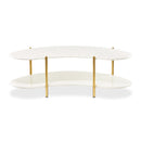 AICO Furniture Sassani Cocktail Table in Pearl White/Gold
