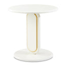 AICO Furniture Sassani End Table in Pearl White/Gold image