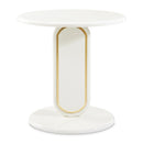 AICO Furniture Sassani End Table in Pearl White/Gold