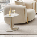 AICO Furniture Sassani End Table in Pearl White/Gold