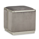 AICO Furniture Linea Ottoman in Silver Mist