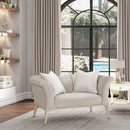 AICO Yvette Chair and A Half in Porcini Medium Champagne