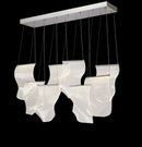 AICO Furniture Lighting Sheer Waves 8 Light Rectangular LED Chandelier with Gold Accent/Chrome