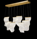 AICO Furniture Lighting Sheer Waves 8 Light Rectangular LED Chandelier in Champagne