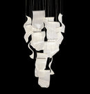 AICO Furniture Lighting Sheer Waves 18 Light Round LED Chandelier with Gold Accent/Chrome