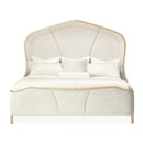 AICO Malibu Crest King Curved Poster Bed in Chardonnay