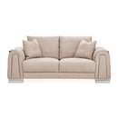 AICO Furniture Mia Bella Bergamo Loveseat in Stainless Steel