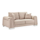 AICO Furniture Mia Bella Bergamo Loveseat in Stainless Steel