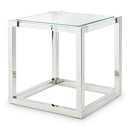 AICO Furniture State St. Square End Table in Stainless Steel N9016302S-13 image