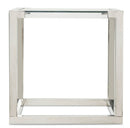 AICO Furniture State St. Square End Table in Stainless Steel