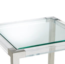 AICO Furniture State St. Square End Table in Stainless Steel