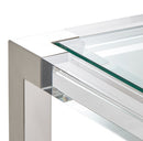 AICO Furniture State St. Square End Table in Stainless Steel