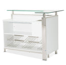 AICO Furniture State St. Bar Table in Glossy White