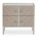 AICO Lanterna Nightstand in Silver Mist