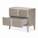 AICO Lanterna Nightstand in Silver Mist