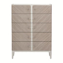 AICO Lanterna Highboy Chest in Silver Mist