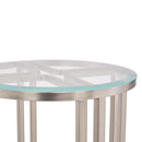 AICO Lanterna Chairside Table in Silver Mist