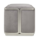 AICO Furniture Linea Linea Ottoman Gray Pearl in Silver Mist