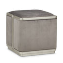 AICO Furniture Linea Linea Ottoman Gray Pearl in Silver Mist