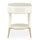 AICO La Rachelle Octagonal End Table w/ Drawer in Medium Champagne