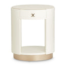 AICO La Rachelle Round End Table w/ Marble Top in Medium Champagne image