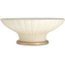 AICO La Rachelle Round Scalloped Cocktail Table with Glass in Medium Champagne