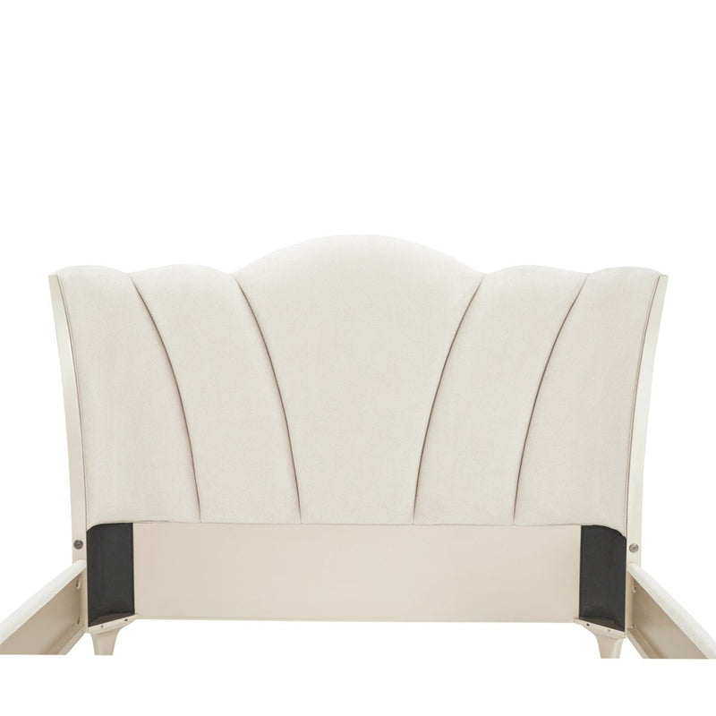 AICO Furniture La Marisia California King Upholstered Platform Bed in Creamy Pearl