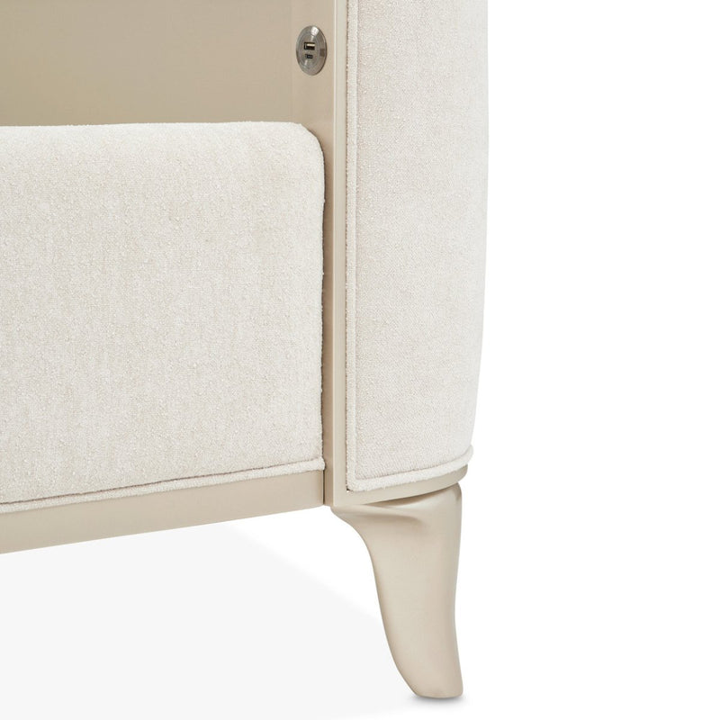 AICO Furniture La Marisia California King Upholstered Platform Bed in Creamy Pearl