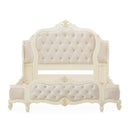 AICO Lavelle Queen Wing Mansion Bed in Classic Pearl
