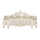 AICO Lavelle Cal King Wing Mansion Bed in Classic Pearl