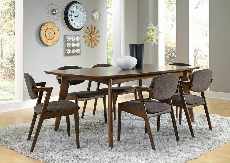 Malone Mid-Century Modern Dark Walnut Dining Table image