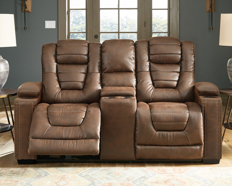 Owner's Box Power Reclining Loveseat with Console image