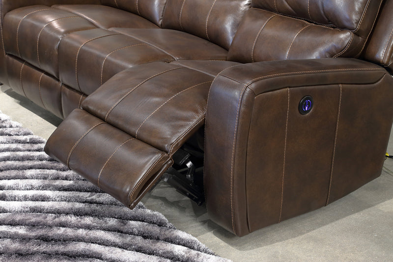 New Classic Furniture Linton Glider Recliner with Power Footrest in Brown L1721-13P1-LDB image