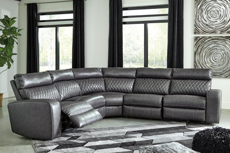 Samperstone 5-Piece Power Reclining Sectional image