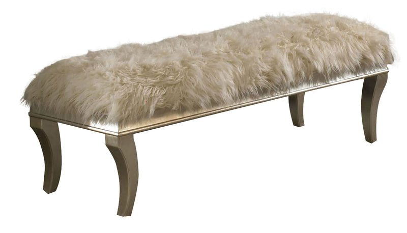 AICO Hollywood Swank Bed Bench in Platinum 03904FN-05 image