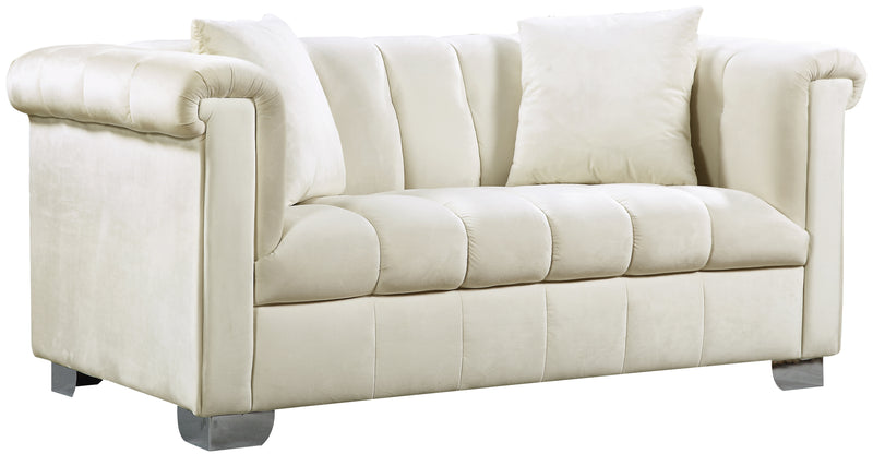 Kayla Cream Velvet Loveseat image