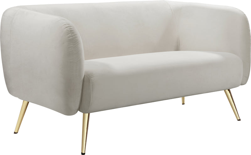 Harlow Cream Velvet Loveseat image