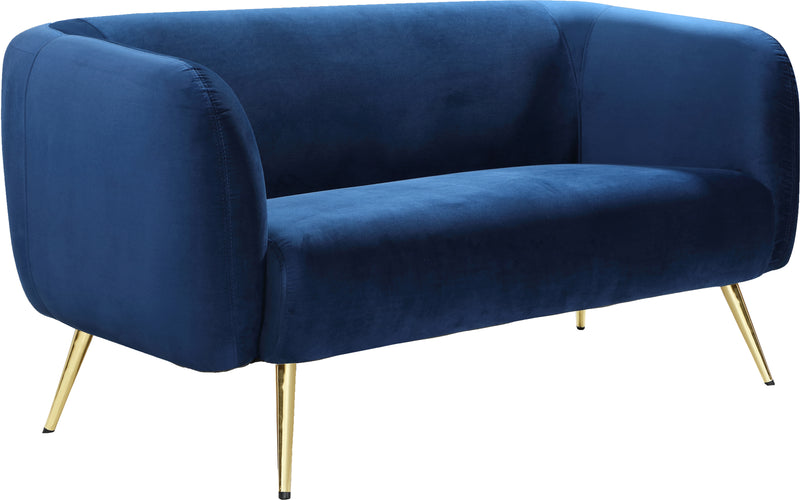 Harlow Navy Velvet Loveseat image