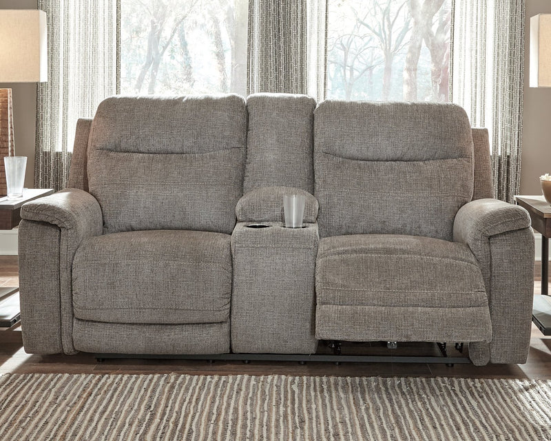 Mouttrie Power Reclining Loveseat with Console image