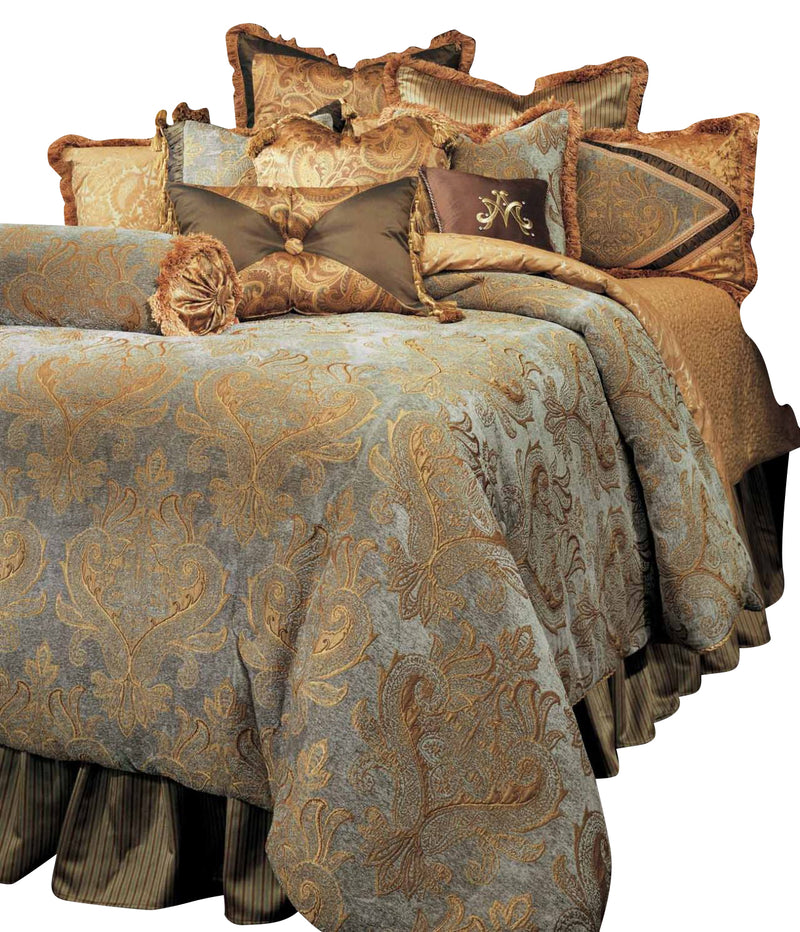 AICO Elizabeth13-pc King Comforter Set in Aqua BCS-KS13-ELZBTH-AQA image