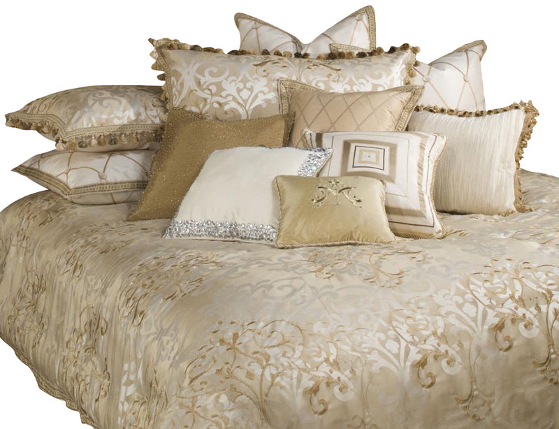 AICO Luxembourg 13-pc King Comforter Set in Cr��me BCS-KS13-LUXEMB-CRM image