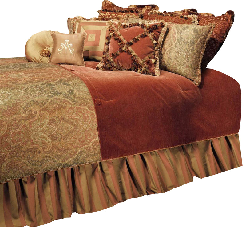 AICO Woodside Park 12-pc Queen Comforter Set in Spice BCS-QS12-WDSPRK-SPI image