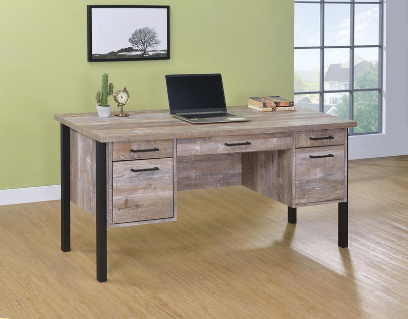 Samson Rustic Weathered Oak Office Desk image