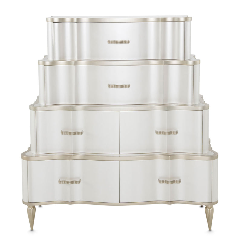 AICO London Place Tiered 6-Drawer Chest in Creamy Pearl 9004070-112 image