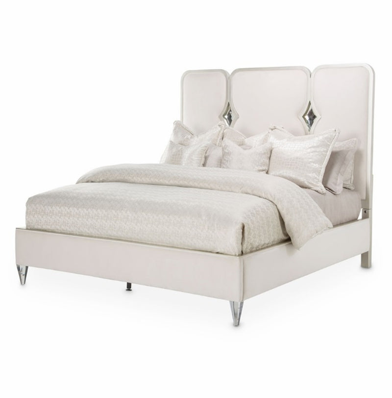 AICO Camden Court California King Upholstered Panel Bed in Pearl 9005000CKV3-126 image
